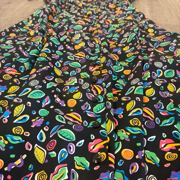 Vintage Liz Claiborne Dress Button Front Maxi Sundress Fit & Flare 90s Size 4 - Picture 6 of 10